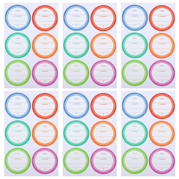 HONMEET Removable Jar Labels in Assorted Colors, 10 Sheets for Kitchen Storage, Pantry Organization and Home Use