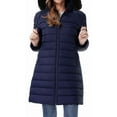 thumbnail image 3 of Winter Coat Womens Hooded Winter Puffer Jacket Windproof Outerwear Coat, Navy 2XL, 3 of 8