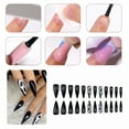 thumbnail image 5 of RAGUPEL 24Pcs Glue on Nails for Women,Hand-Drawn Design Stiletto Press on Nails,Dark Style False Nails,Fake Nails for Dating,Party,Taking Pictures,Daily Life,Style1, 5 of 7