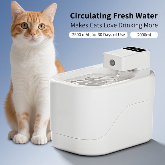 Water Fountain for Pet Cats Dogs, Automatic Water Dispenser 2L Capacity Super Mute Low Noise