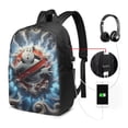 thumbnail image 2 of Ghostbusters Logo Laptop Backpack Daypack School Student Bookbag Satchel Rucksack Shoulders Travel Bag With USB Headphone Charging Port, 2 of 8