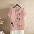 thumbnail image 2 of IROINNID Fashion Women Summer Cozy Print Round-Neck T-Shirt Short Sleeve Casual Blouse Spring, 2 of 5