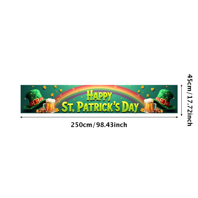 St Patricks Day Backdrop Banner with Shamrocks and Gold Coins for Party Supplies Photography Props Event Celebration Decorations Background