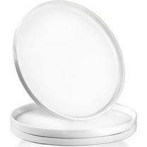 Dizada 12" Round Ceramic Serving Platters, 3 packs, Serving Trays for Entertaining, White
