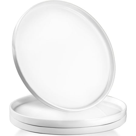Dizada 12" Round Ceramic Serving Platters, 3 packs, Serving Trays for Entertaining, White