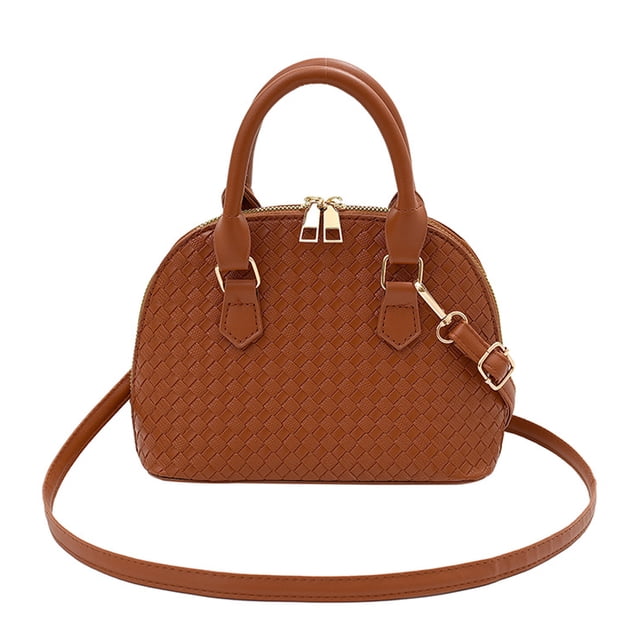 Bolso bandolera de piel sintética de estilo retro para mujer, de primavera, color marrón oscuro