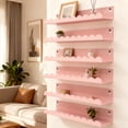 thumbnail image 6 of 6-Piece Pink Metal Floating Shelves, 16" Cute Wall Bookshelf & Toy Display for Girls Room, Nursery, 6 of 10