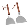 thumbnail image 3 of Stainless Steel Grill Spatula Set, Wood Handle, Heat Resistant, Easy Clean, Durable Kitchen BBQ Tools - Small & Medium Flat Spatulas, 3 of 8