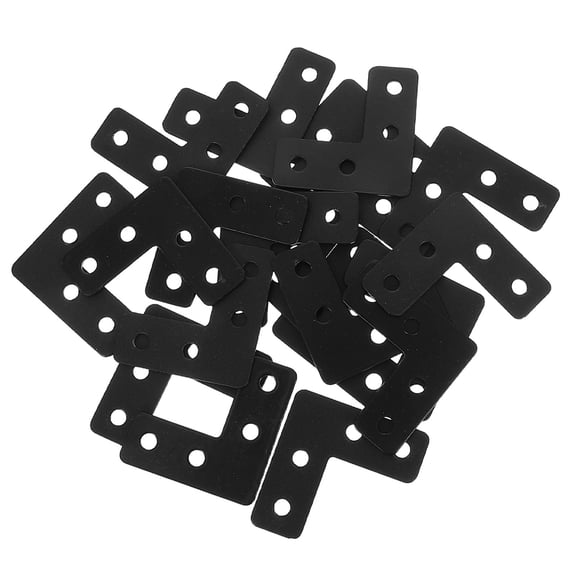 DRAFIDEEP Decorative Metal Brace, Black Flat Bracket, Sturdy Home Repairs, 20Pcs