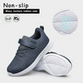 thumbnail image 4 of vibdiv Boys Girls Sports Shoes Lightweight Tennis Running Walking Gym Fashion Shoes Navy Blue Big Kid Size 3, 4 of 6