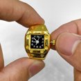 thumbnail image 4 of Joernso Men Women Ring Watch Elastic Stainless Steel Band Round Square Dial Men Women Couple Watch Finger Ring Birthday Gift Fashion Accessories, 4 of 7