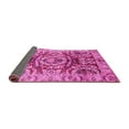 thumbnail image 2 of Ahgly Company Indoor Round Abstract Pink Modern Area Rugs, 3' Round, 2 of 4