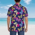 thumbnail image 4 of Pofeuu Paint Butterflies Print Hawaiian Shirt for Men Sleeves Casual Button Down Summer Beach Dress Shirts T-Shirts,X-Large, 4 of 7