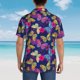 thumbnail image 4 of Balery Paint Butterflies Camisas hawaianas de manga corta para hombre, camisas playeras de corte holgado, camisas de vacaciones con botones,X-Large, 4 of 7