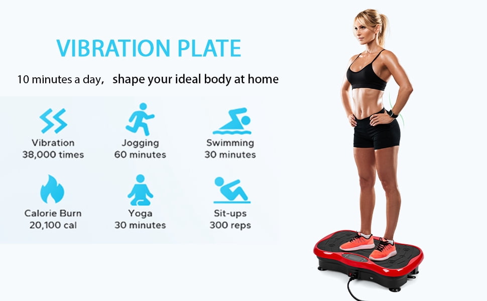 Korogimeeet Whole Body Vibrating Platform, 4 Smart Modes + Manual 1-99 Speed, 2 Resistance Bands Included, LED Touch Display, 300 lb Capacity, for Strength & Rehabilitation, 21 x 12 x 5 Inch