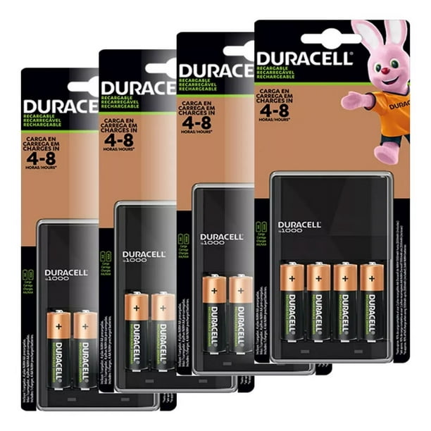Duracell 4 Cargadores con 16 Pilas Recargables Aa De 2500mah 1.2v