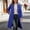 Blue, variant on 2026 New Pea Coats For Women Winter Classic Lapel Open Front Long Overcoat Comfy Wool Blend Long Sleeve Oversized Trench Coat(Blue,XL)