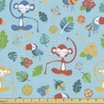 thumbnail image 1 of Exotic Fabric by the Yard Upholstery Funny Monkeys and Toucans Colorful Leaves Fruits Flowers Pattern Decorative Fabric for DIY and Home Accents  by Ambesonne, 1 of 4