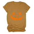 thumbnail image 5 of larppty Spooky Cute Halloween Shirt: Women's Ghost Pumpkin Graphic Fall Fashion T-Shirt (Yellow, 3XL), 5 of 5