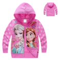 thumbnail image 1 of Lindas sudaderas con capucha para niñas dibujos animados Frozen Anna Elsa princesa flor impresa chico sudadera bebé cremallera chaqueta niños ropa G, 1 of 2