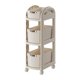 thumbnail image 1 of Carrito con ruedas para frutas y verduras, ideal para lavandería, oficina y comedor. Blanco de 3 capas., 1 of 9