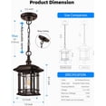 thumbnail image 3 of VIANIS Brown Outdoor Chandelier, Oil Rubbed Bronze Porch Lights, Waterproof Hanging Lights for House, Patio, Garden, Anti-Rust, 100% Aluminum, 3 of 10