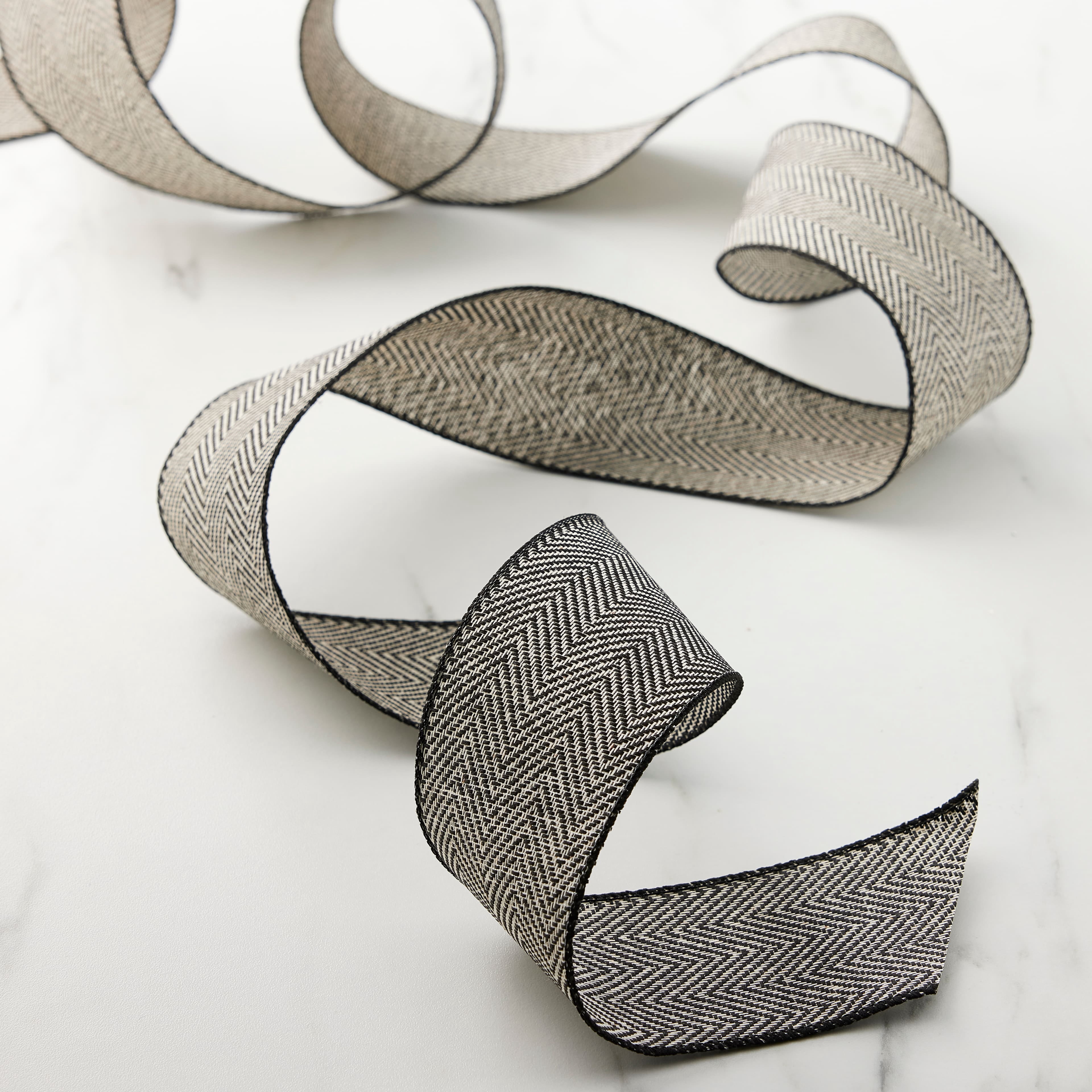 12 Pack: 2.5" x 25ft. Herringbone Wired Ribbon by Celebrate It