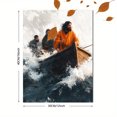 thumbnail image 3 of Qisvanset 12x16 Inch Jesus Boat Teaching Bible Art, Modern Sketch Religious Baptism Gift Home Wall Decor, 3 of 8