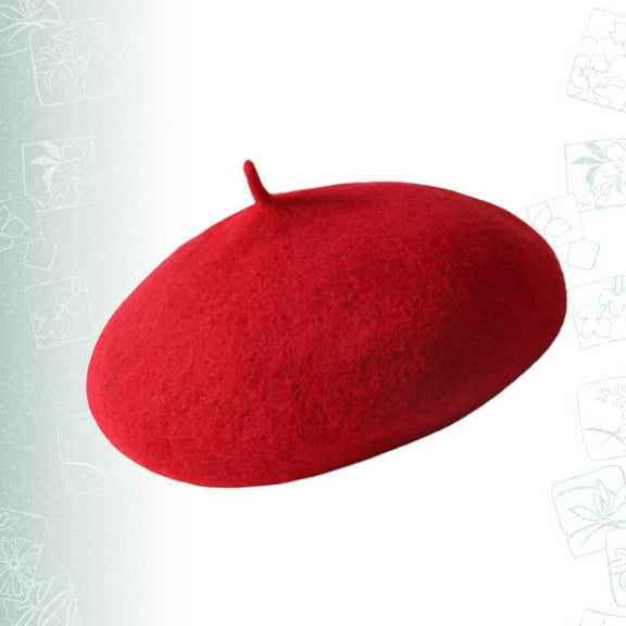 PENIKOKO Breathable Beret for Kids Wool Blend 1Pack Red for Autumn Daily Wear aged 2-8