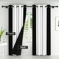 thumbnail image 2 of Lfeey Bedroom Blackout Curtains, Light Blocking Grommet Window Drapes for Living Room, 2 Panels, 42"W x 108"L, Black and White, 2 of 7