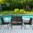 thumbnail image 4 of Costway Ensemble de Mobilier de Patio 4 Pcs Canapé Table Basse Cadre en Acier Jardin Terrasse Noir, 4 of 8