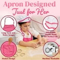 thumbnail image 3 of JaxoJoy Complete Kids Cooking and Baking Set - 11 Pcs: Apron for Little Girls, Chef Hat, Mitt & Utensil for Toddler Dress Up Chef Costume Career Role Play for 3-Year-Old Girls and Up, 3 of 4