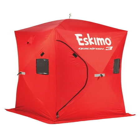 - Eskimo QuickFish 3 Portable 3-Person Pop Up Ice Fishing Shanty Shack Shelter Hut