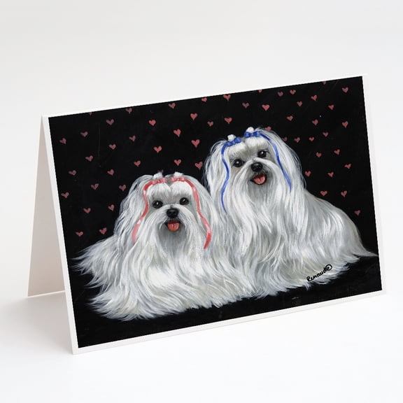 Maltese Sweethearts Greeting Cards and Envelopes Pack of 8