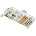 thumbnail image 2 of Retractable Kitchen Storage Tray 5-Compartment Organizer Box for Utensils & Spices Space-Saving Drawer Organizer Detachable Household Sorting Tray White, 2 of 2