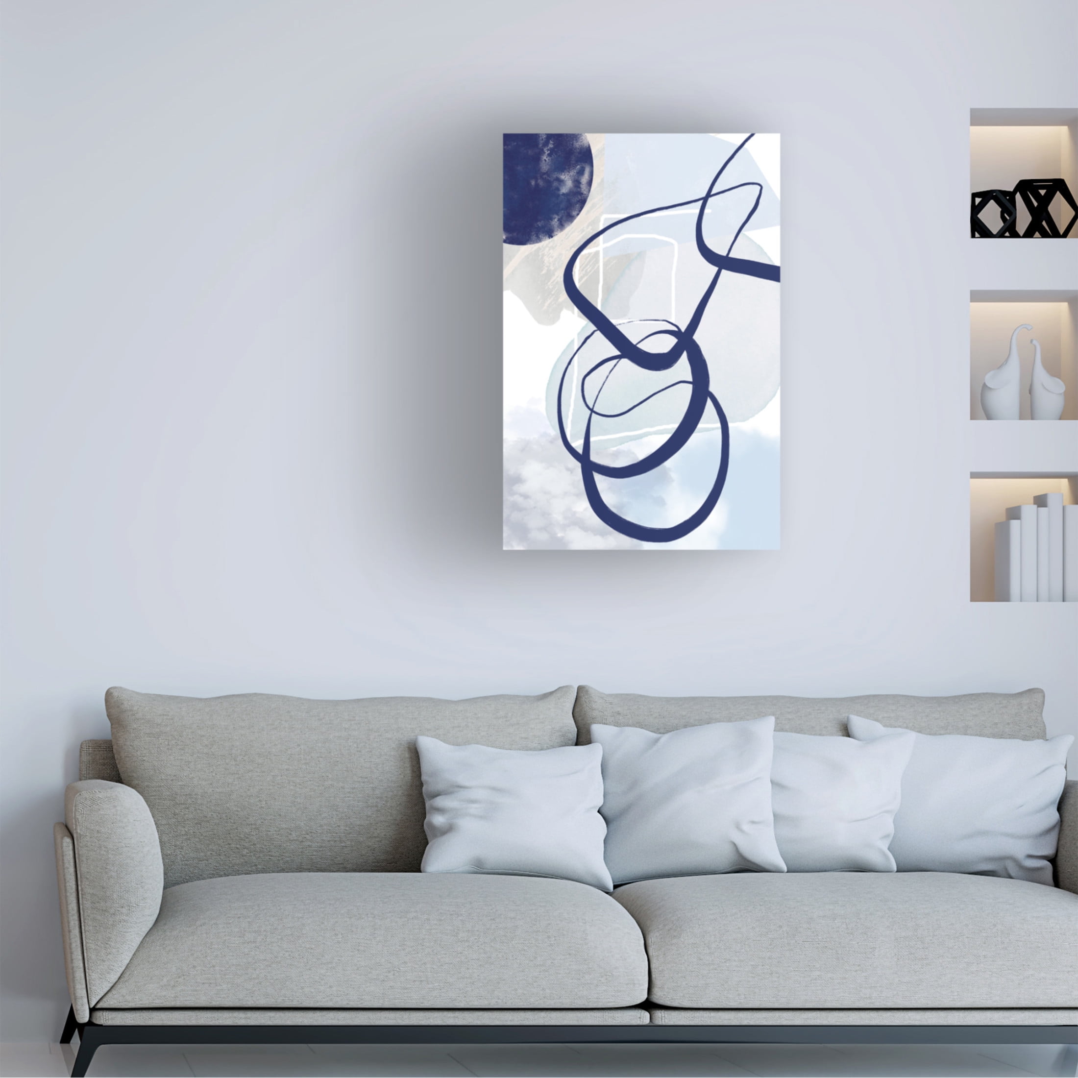 Trademark Fine Art Sally Ann Moss Lines of Blue 2 Canvas Wall Art