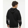 thumbnail image 3 of J. America - Sport Lace Colorblocked Fleece Hooded Sweatshirt - 8832 - Black, 3 of 5