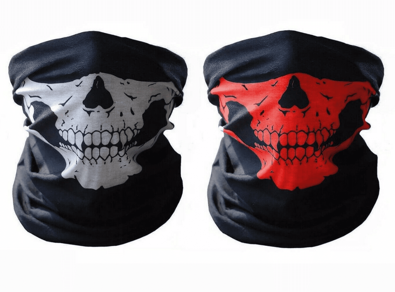 Black White Ornate Skull 3 in 1 Headband Face Mask Biker Bandanna Free Shipping 