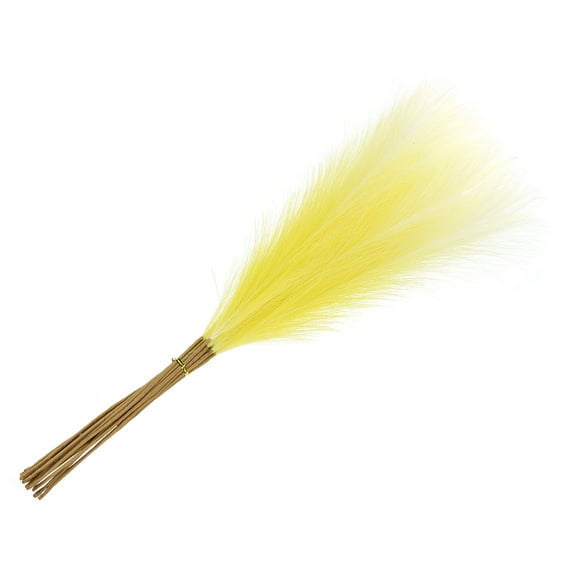 Uxcell 20Pcs Faux Pampas Grass,21"/55cm Fake Pampas Grass Decor,Gradual Yellow