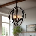 thumbnail image 6 of Yosemite Home Decor Tira 6-Light Metal Orb Chandelier in Matte Black, 6 of 7