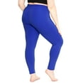 thumbnail image 3 of Stretch Is Comfort Women's Polyester Plus Size Leggings Royal Blue 2X, 3 of 6