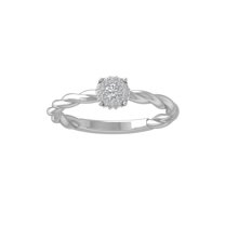 Araiya Fine Jewelry 925 Sterling Silver Round-shape Lab Grown Diamond Promise Ring ( 1/6 cttw, D-F Color, VS Clarity) Size 7.5