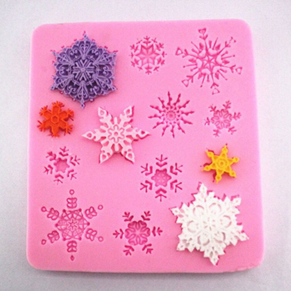3D Snowflake Silicone Mold Christmas Party Decorations Fondant Cake Baking Tools