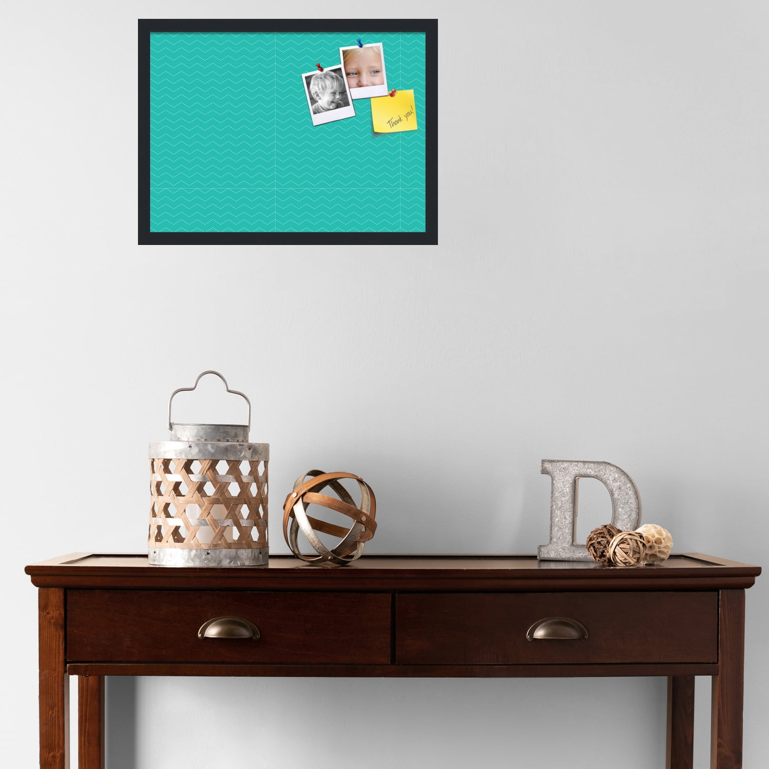 PinPix ArtToFrames 20x14 Custom Cork Bulletin Board    Poster Board Has a Fabric Style Canvas Finish, Framed in Satin Black (PinPix-650)