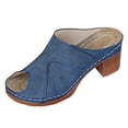 thumbnail image 5 of Dakaela Womens Summer Heeled Sandals Chunky Heel Wedge Fish Mouth Dressy Pumps Slip on Mules Clogs Business Work Walking Shoes Blue Size 8.5, 5 of 6