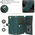 thumbnail image 4 of Crossbody Wallet Case for iPhone SE3 5G/iPhone 7/iPhone 8/iPhone SE2, 9 Card Slots Adjustable Crossbody Zipper Cover Detachable Lanyard Strap Flip Case with Hand Strap Kickstand Case - Green, 4 of 14