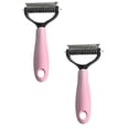 thumbnail image 1 of 2PCS Pet Grooming Rake Double-Sided Dematting Tool for Dogs & Cats Extra-Wide Undercoat Rake for Long Hair Effective Deshedding Comb Ergonomic Handle Included, 1 of 7