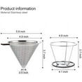 thumbnail image 2 of YSTIANN 800 Mesh Stainless Steel Coffee Dripper – Optimized Pour Over Filter for Enhanced Extraction, Paperless Reusable Cone, Dishwasher Safe & Rust-Proof WJ94-2863, 2 of 7