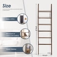 thumbnail image 5 of Blanket Ladder for The Living Room and Bedroom, 6-Tier Wall Leaning Rustic Decorative Farmhouse Blanket Rack, Quilt Rack, Ladder Shelf, Easy Assembly, Acacia Wood, 5 of 9