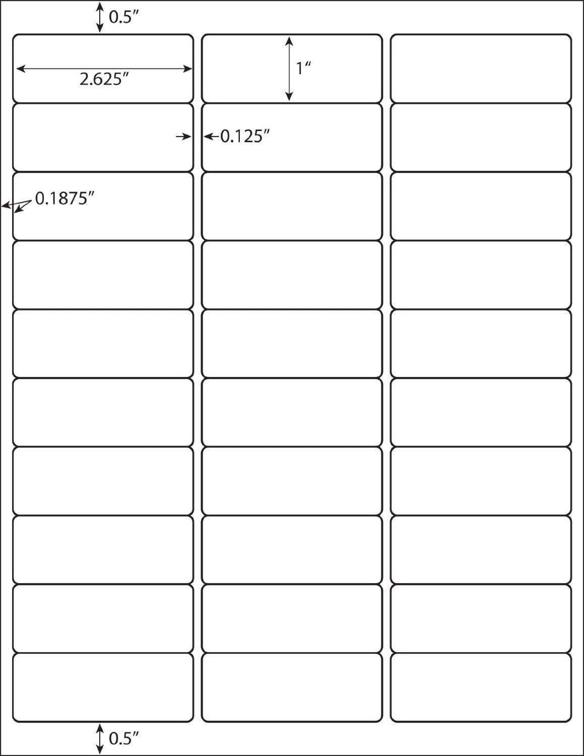 SJPACK 30 UP Address Labels for Laser Inkjet Printers 1" x 2-5/8", Pack of 15000 Labels